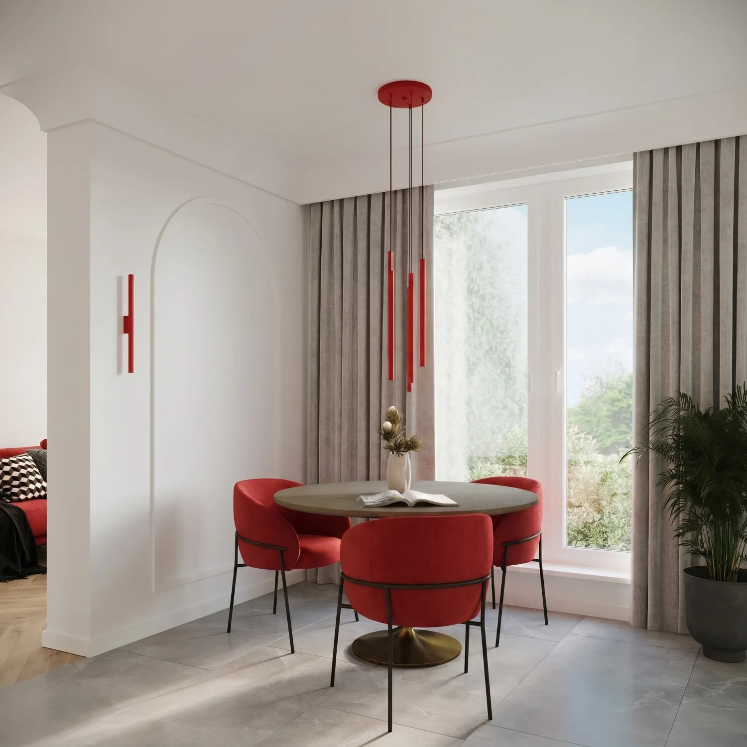 Pastelo Wall Light - Red Uncategorized Great Lighting UK Ltd