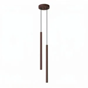 Pastelo Twin Cylinder Pendant Light - Brown Uncategorized Great Lighting UK Ltd