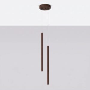Pastelo Twin Cylinder Pendant Light - Brown Uncategorized Great Lighting UK Ltd