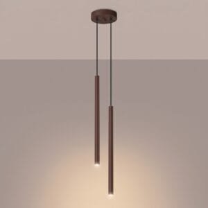Pastelo Twin Cylinder Pendant Light - Brown Uncategorized Great Lighting UK Ltd