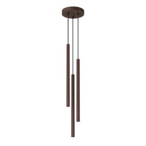 Pastelo 3-Light Cylinder Pendant Cluster - Brown Cylinder & Pendant Clusters Great Lighting UK Ltd
