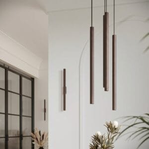 Pastelo 3-Light Cylinder Pendant Cluster - Brown Cylinder & Pendant Clusters Great Lighting UK Ltd