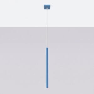 Pastelo Single Cylinder Pendant Light - Azure Cylinder Pendant Lights Great Lighting UK Ltd