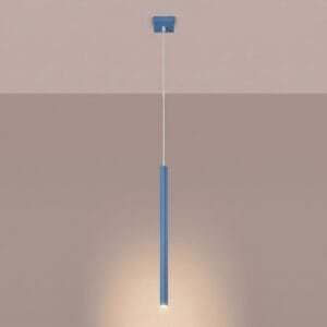 Pastelo Single Cylinder Pendant Light - Azure Cylinder Pendant Lights Great Lighting UK Ltd
