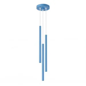 Pastelo 3-Light Cylinder Pendant Cluster - Azure Uncategorized Great Lighting UK Ltd