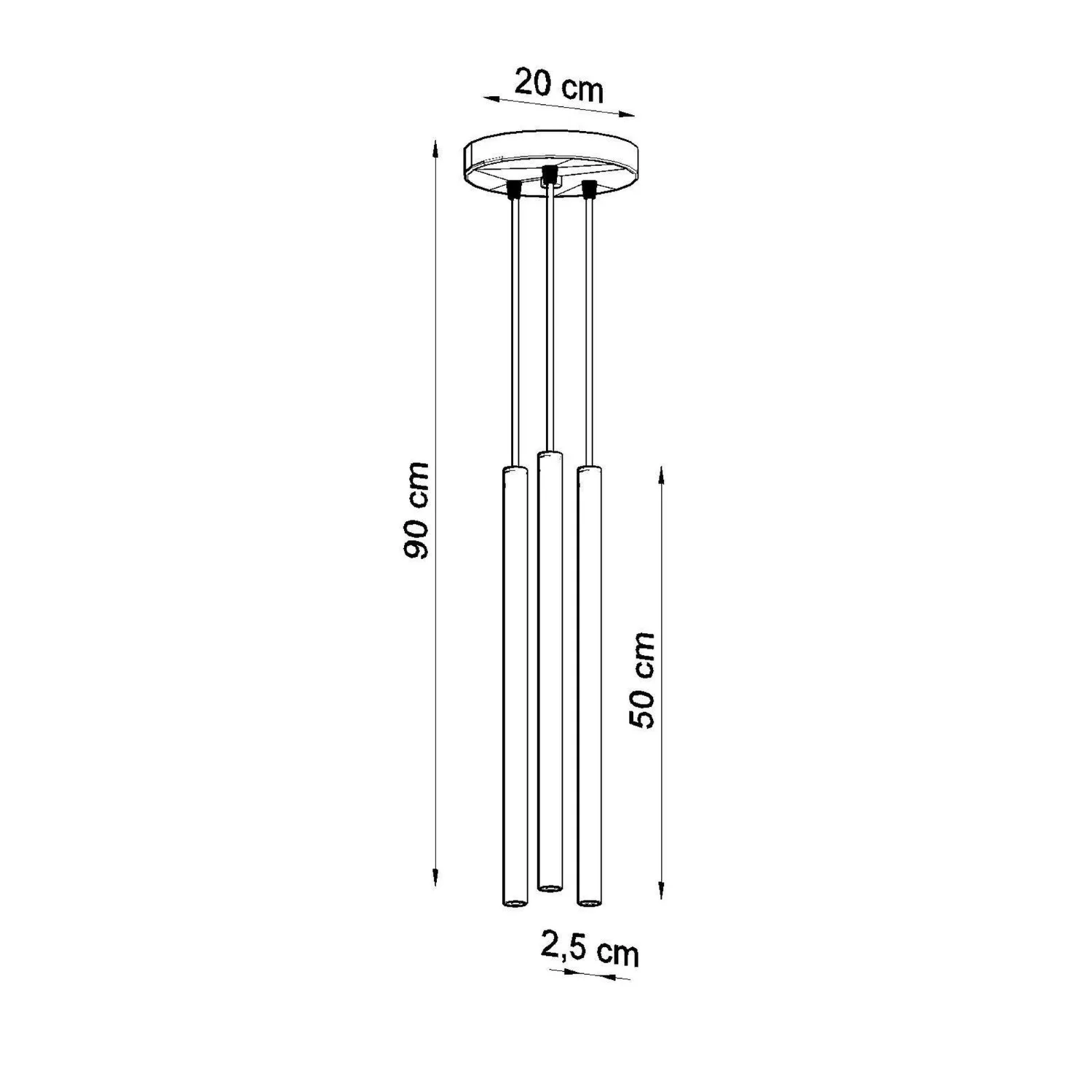 Pastelo 3-Light Cylinder Pendant Cluster - Azure Cylinder & Pendant Clusters Great Lighting UK Ltd