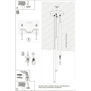 Pastelo 3-Light Cylinder Pendant Cluster - Azure Cylinder & Pendant Clusters Great Lighting UK Ltd