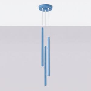 Pastelo 3-Light Cylinder Pendant Cluster - Azure Uncategorized Great Lighting UK Ltd