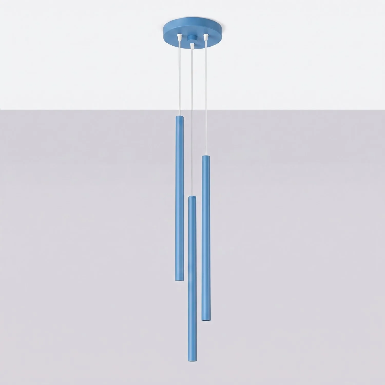 Pastelo 3-Light Cylinder Pendant Cluster - Azure Cylinder & Pendant Clusters Great Lighting UK Ltd