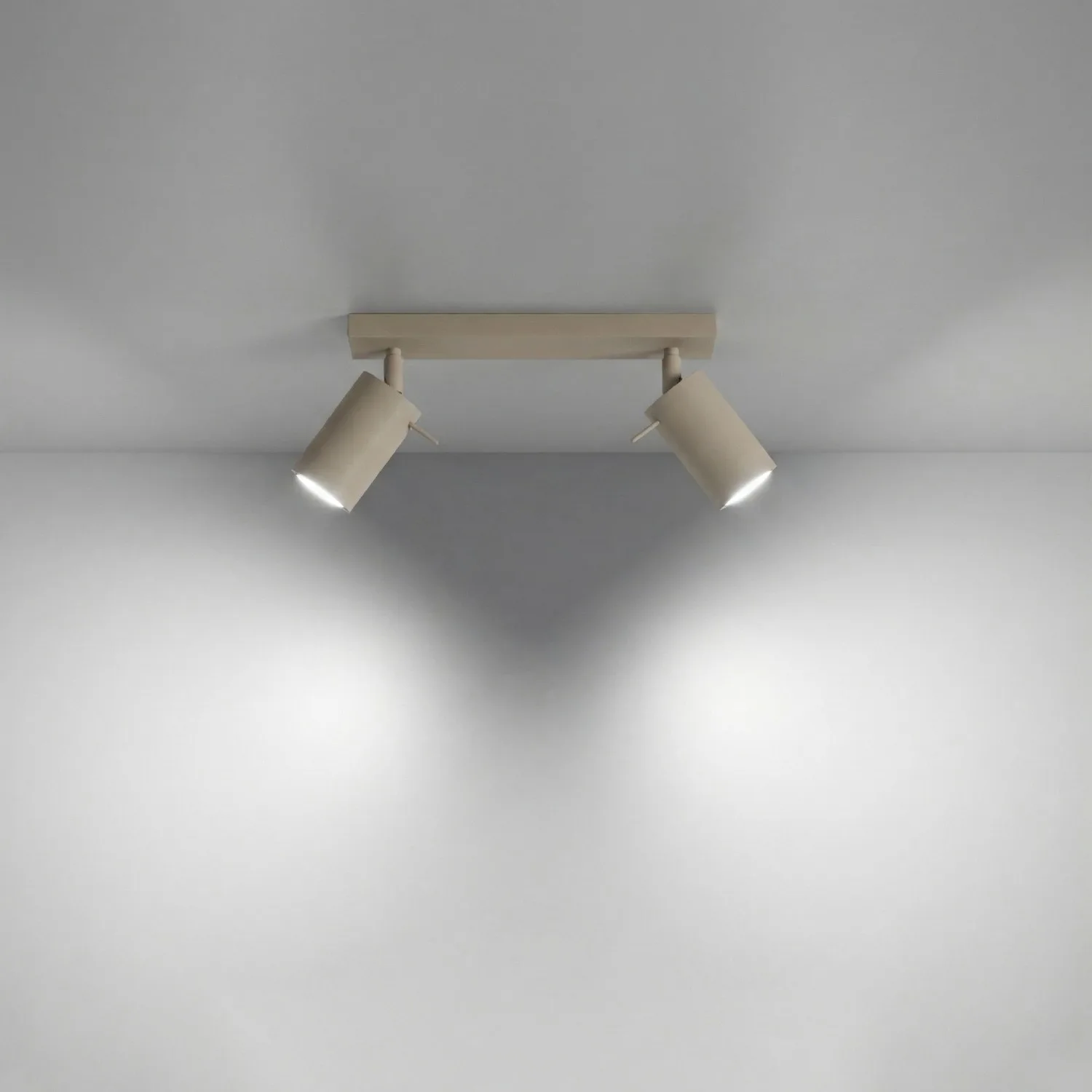 Ring 2-Light Ceiling Bar - Taupe 2 Light Spotlight Great Lighting UK Ltd