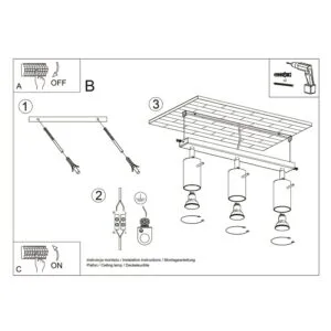 Ring 3-Light Ceiling Bar - Taupe 3 Light Spotlights Great Lighting UK Ltd