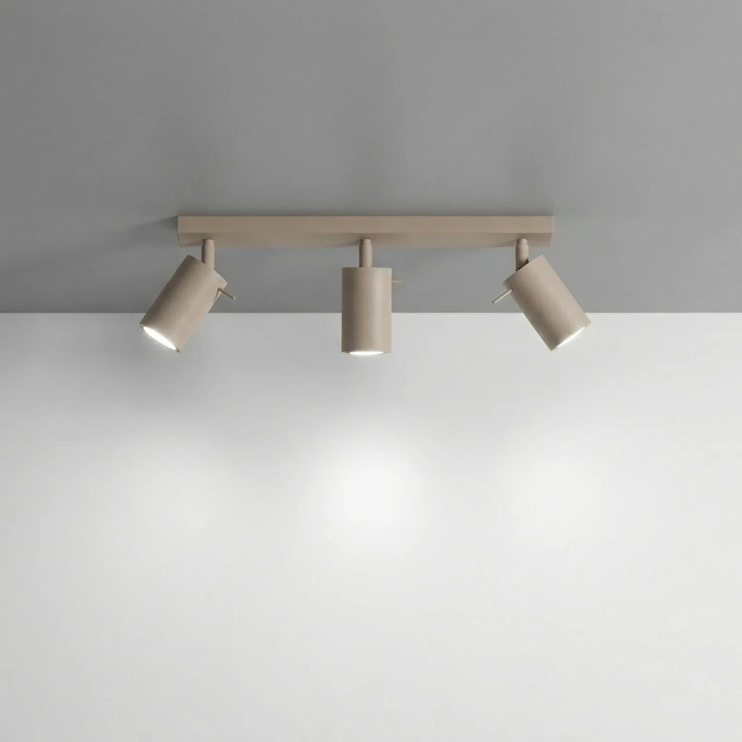 Ring 3-Light Ceiling Bar - Taupe 3 Light Spotlights Great Lighting UK Ltd