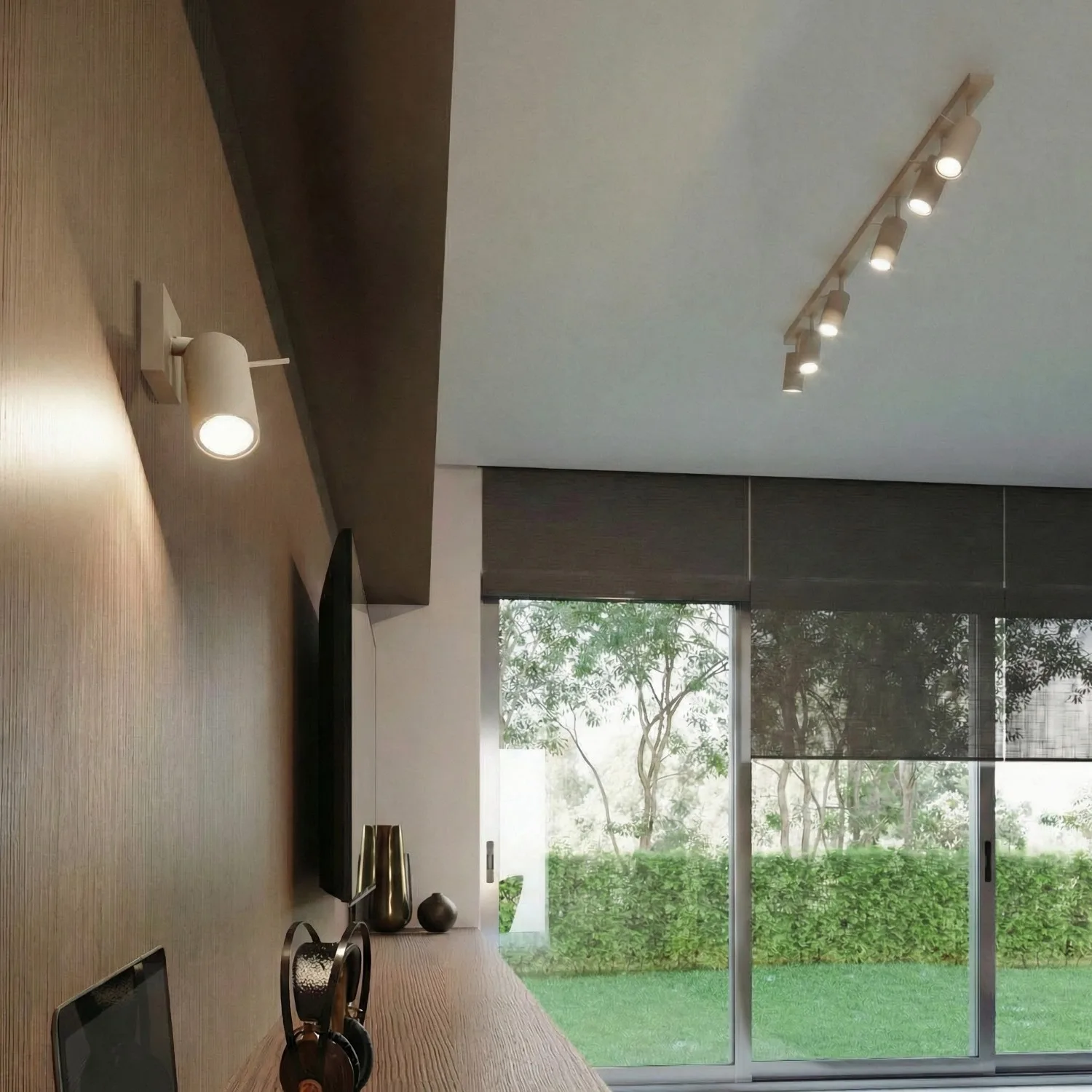 Ring 4-Light Ceiling Bar - Taupe Uncategorized Great Lighting UK Ltd