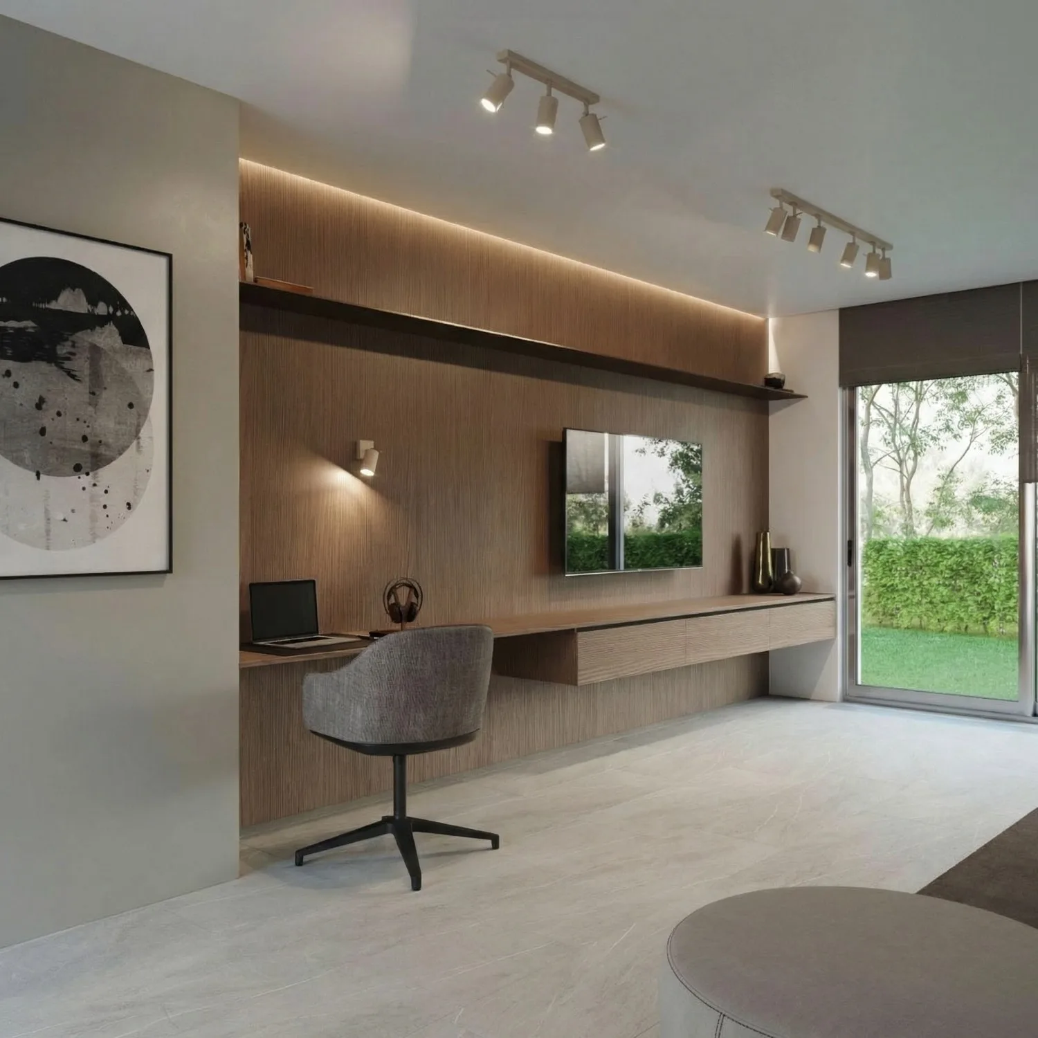 Ring 4-Light Ceiling Bar - Taupe Uncategorized Great Lighting UK Ltd
