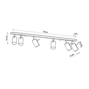 Ring 6-Light Ceiling Bar - Taupe Uncategorized Great Lighting UK Ltd