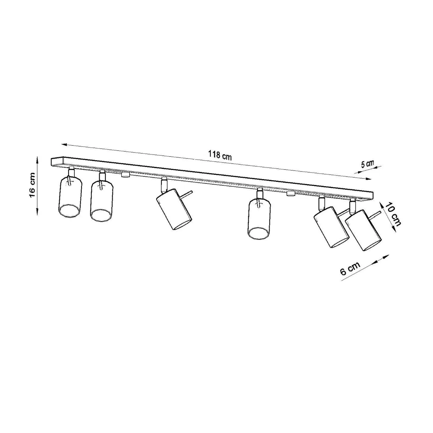 Ring 6-Light Ceiling Bar - Taupe Uncategorized Great Lighting UK Ltd