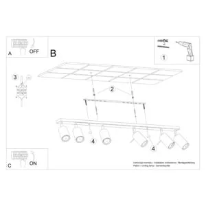 Ring 6-Light Ceiling Bar - Taupe Uncategorized Great Lighting UK Ltd