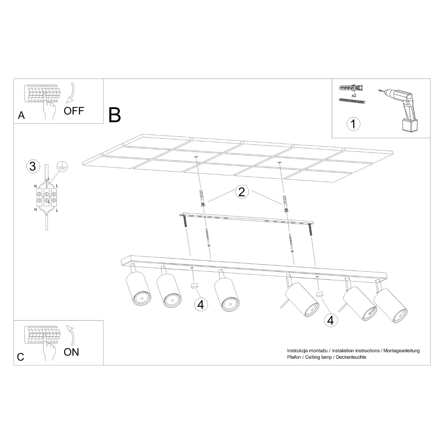 Ring 6-Light Ceiling Bar - Taupe Uncategorized Great Lighting UK Ltd