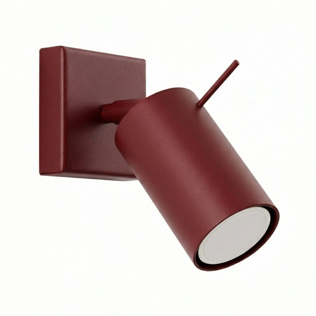 Ring Wall Spotlight - Burgundy Modern Adjustable Wall Lights Great Lighting UK Ltd