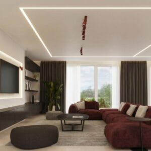Ring Wall Spotlight - Burgundy Uncategorized Great Lighting UK Ltd