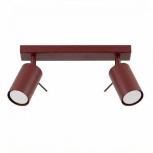 Ring 2-Light Ceiling Bar - Burgundy Uncategorized Great Lighting UK Ltd
