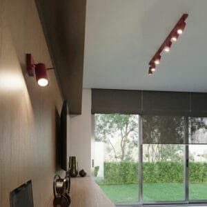 Ring 2-Light Ceiling Bar - Burgundy Uncategorized Great Lighting UK Ltd