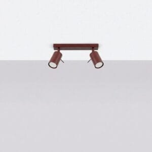 Ring 2-Light Ceiling Bar - Burgundy Uncategorized Great Lighting UK Ltd