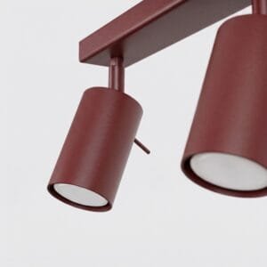 Ring 2-Light Ceiling Bar - Burgundy Uncategorized Great Lighting UK Ltd