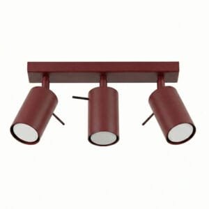 Ring 3-Light Ceiling Bar - Burgundy Uncategorized Great Lighting UK Ltd