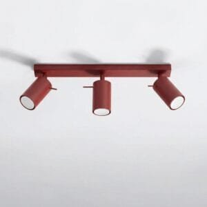 Ring 3-Light Ceiling Bar - Burgundy Uncategorized Great Lighting UK Ltd