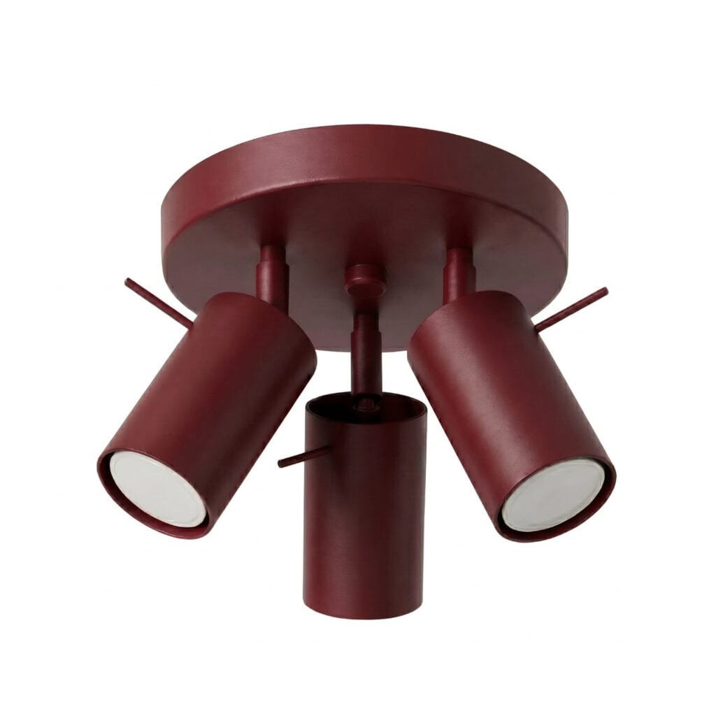 Ring 3-Light Ceiling Cluster - Burgundy 3 Light Spotlights Great Lighting UK Ltd