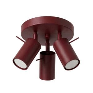 Ring 3-Light Ceiling Cluster - Burgundy Uncategorized Great Lighting UK Ltd