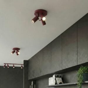 Ring 3-Light Ceiling Cluster - Burgundy Uncategorized Great Lighting UK Ltd