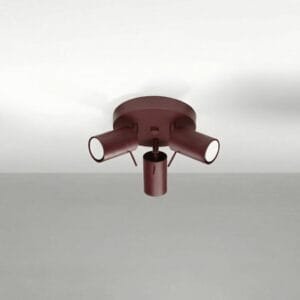 Ring 3-Light Ceiling Cluster - Burgundy Uncategorized Great Lighting UK Ltd