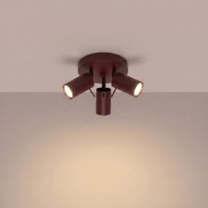 Ring 3-Light Ceiling Cluster - Burgundy Uncategorized Great Lighting UK Ltd