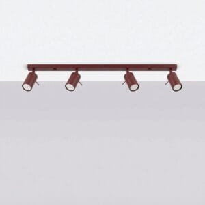 Ring 4-Light Ceiling Bar - Burgundy Uncategorized Great Lighting UK Ltd