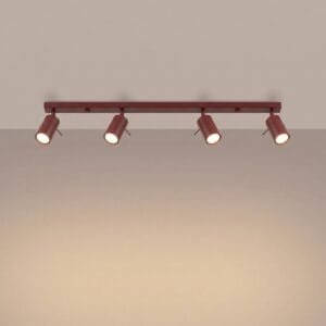 Ring 4-Light Ceiling Bar - Burgundy Uncategorized Great Lighting UK Ltd