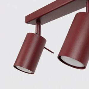 Ring 4-Light Ceiling Bar - Burgundy Uncategorized Great Lighting UK Ltd