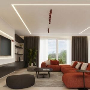 Ring 6-Light Ceiling Bar - Burgundy Uncategorized Great Lighting UK Ltd