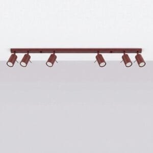 Ring 6-Light Ceiling Bar - Burgundy Uncategorized Great Lighting UK Ltd