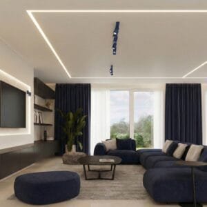 Ring 2-Light Ceiling Bar - Ultramarine Uncategorized Great Lighting UK Ltd