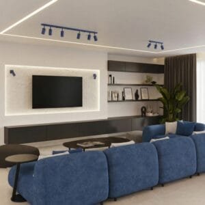 Ring 4-Light Ceiling Bar - Ultramarine Uncategorized Great Lighting UK Ltd