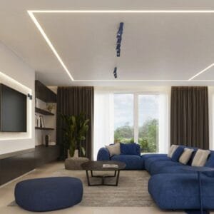 Ring 6-Light Ceiling Bar - Ultramarine Uncategorized Great Lighting UK Ltd