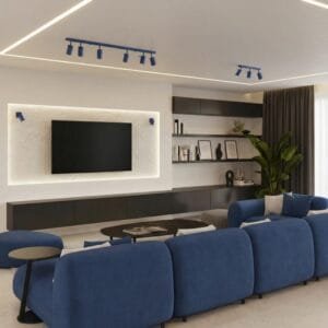 Ring 6-Light Ceiling Bar - Ultramarine Uncategorized Great Lighting UK Ltd
