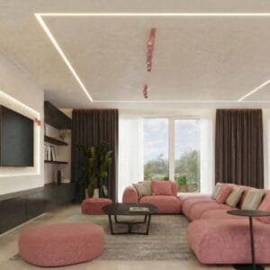 Ring 2-Light Ceiling Bar - Pink Uncategorized Great Lighting UK Ltd