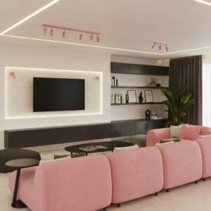 Ring 2-Light Ceiling Bar - Pink Uncategorized Great Lighting UK Ltd