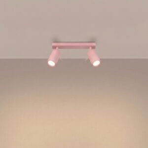 Ring 2-Light Ceiling Bar - Pink Uncategorized Great Lighting UK Ltd