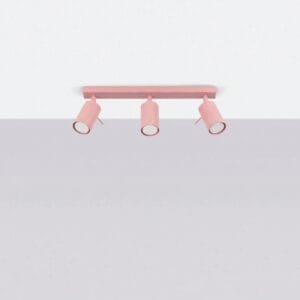Ring 3-Light Ceiling Bar - Pink Uncategorized Great Lighting UK Ltd