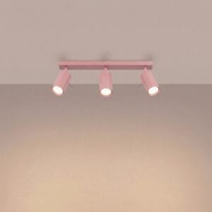 Ring 3-Light Ceiling Bar - Pink Uncategorized Great Lighting UK Ltd