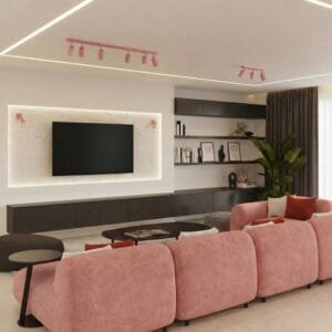 Ring 3-Light Ceiling Cluster - Pink Uncategorized Great Lighting UK Ltd